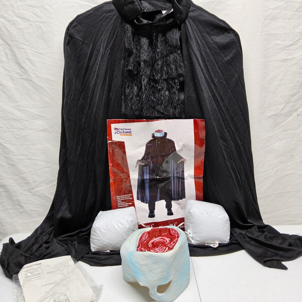 California Costume Headless Horseman Kids Large 10-12 Black Gothic Spooky Outfit